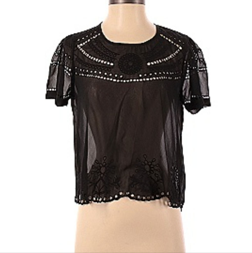 Black detailed crop top. Good condition.